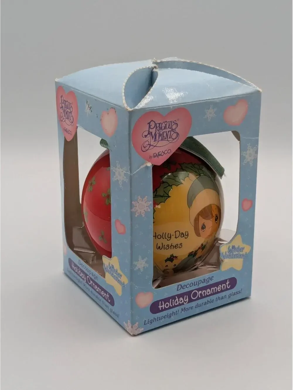 Precious Moments Decoupage Holiday Ornament 1997